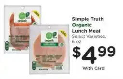 Kroger Simple Truth Organic Lunch Meat offer
