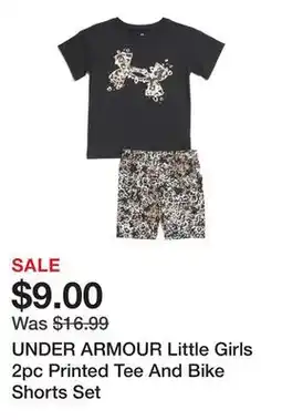 Marshalls UNDER ARMOUR Little Girls 2pc Printed Tee And Bike Shorts Set offer
