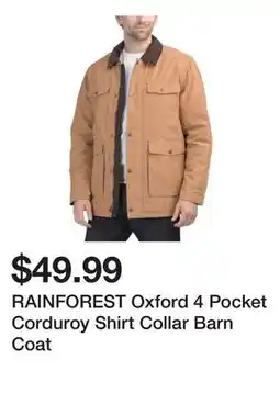 Marshalls RAINFOREST Oxford 4 Pocket Corduroy Shirt Collar Barn Coat offer