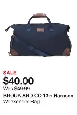 Marshalls BROUK AND CO 13in Harrison Weekender Bag offer