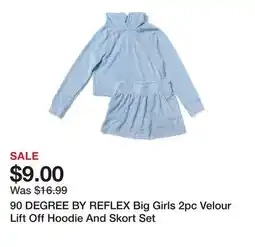 Marshalls 90 DEGREE BY REFLEX Big Girls 2pc Velour Lift Off Hoodie And Skort Set offer