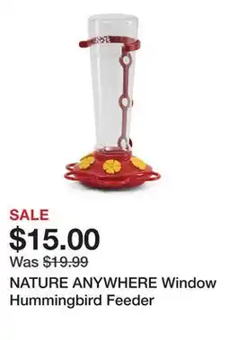 Marshalls NATURE ANYWHERE Window Hummingbird Feeder offer