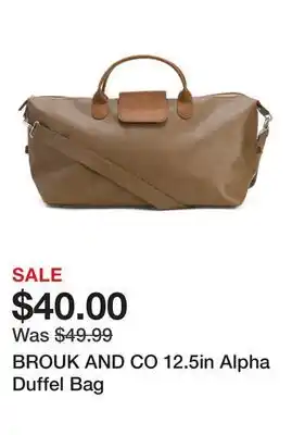 Marshalls BROUK AND CO 12.5in Alpha Duffel Bag offer