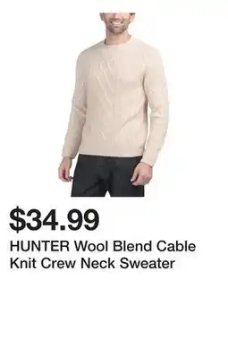 Marshalls HUNTER Wool Blend Cable Knit Crew Neck Sweater offer