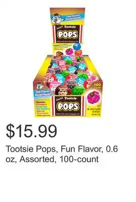 Costco Tootsie Pops, Fun Flavor, 0.6 oz, Assorted, 100-count offer