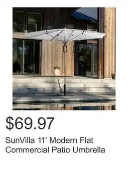 Costco SunVilla 11' Modern Flat Commercial Patio Umbrella offer