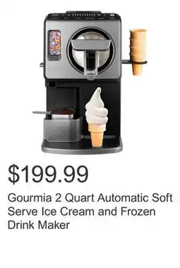 Costco Gourmia 2 Quart Automatic Soft Serve Ice Cream and Frozen Drink Maker offer