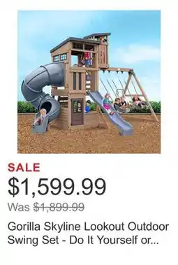 Costco Gorilla Skyline Lookout Outdoor Swing Set - Do It Yourself or Installed offer