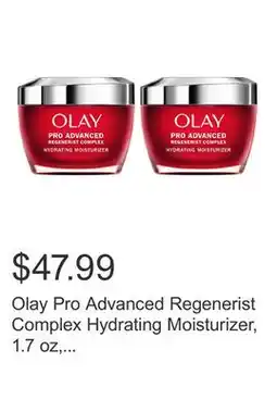 Costco Olay Pro Advanced Regenerist Complex Hydrating Moisturizer, 1.7 oz, 2-pack offer