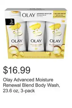 Costco Olay Advanced Moisture Renewal Blend Body Wash, 23.6 oz, 3-pack offer