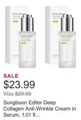 Costco Sungboon Editor Deep Collagen Anti-Wrinkle Cream in Serum, 1.01 fl oz, 2-pack offer