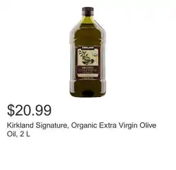 Costco Kirkland Signature, Organic Extra Virgin Olive Oil, 2 L offer