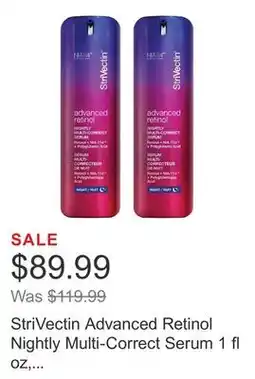 Costco StriVectin Advanced Retinol Nightly Multi-Correct Serum 1 fl oz, 2-pack offer