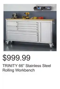 Costco TRINITY 66 Stainless Steel Rolling Workbench offer