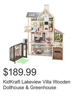 Costco KidKraft Lakeview Villa Wooden Dollhouse & Greenhouse offer