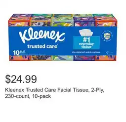 Costco Kleenex Trusted Care Facial Tissue, 2-Ply, 230-count, 10-pack offer