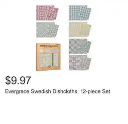 Costco Evergrace Swedish Dishcloths, 12-piece Set offer