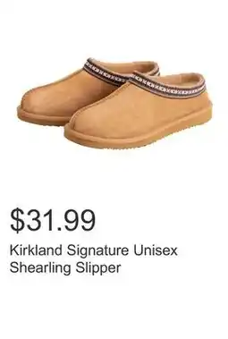 Costco Kirkland Signature Unisex Shearling Slipper offer