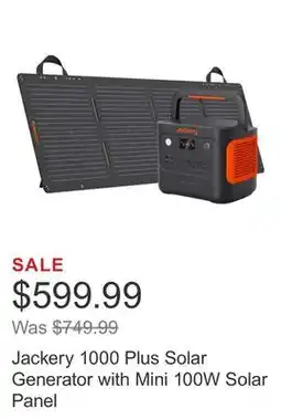 Costco Jackery 1000 Plus Solar Generator with Mini 100W Solar Panel offer