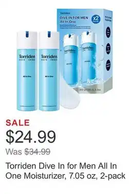 Costco Torriden Dive In for Men All In One Moisturizer, 7.05 oz, 2-pack offer
