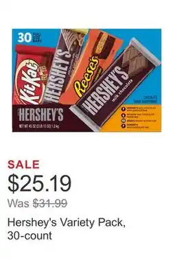 Costco Hershey's Variety Pack, 30-count offer