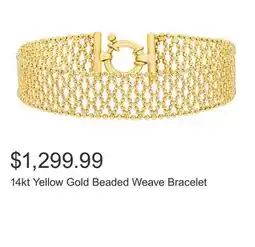 Costco 14kt Yellow Gold Beaded Weave Bracelet offer