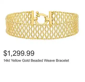 Costco 14kt Yellow Gold Beaded Weave Bracelet offer