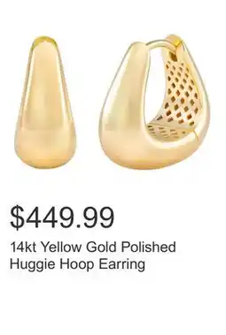 Costco 14kt Yellow Gold Polished Huggie Hoop Earring offer