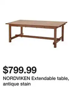 Ikea NORDVIKEN Extendable table, antique stain offer