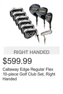 Costco Callaway Edge Regular Flex 10-piece Golf Club Set, Right Handed offer
