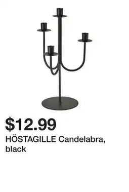 Ikea HÖSTAGILLE Candelabra, black offer