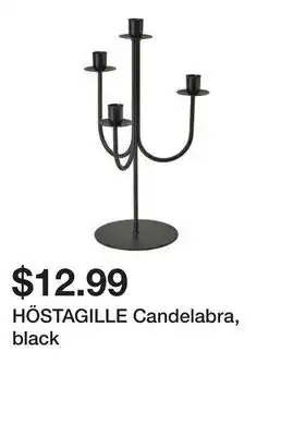 Ikea HÖSTAGILLE Candelabra, black offer