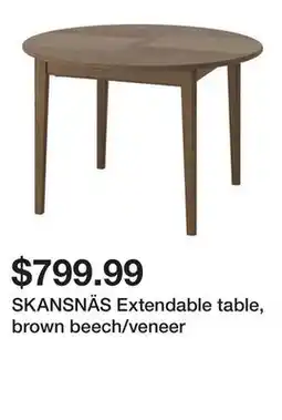 Ikea SKANSNÄS Extendable table, brown beech/veneer offer