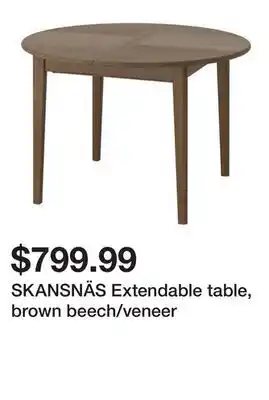 Ikea SKANSNÄS Extendable table, brown beech/veneer offer