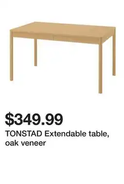 Ikea TONSTAD Extendable table, oak veneer offer