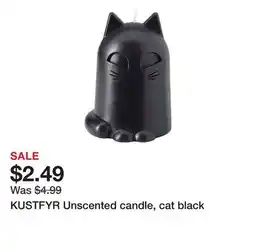 Ikea KUSTFYR Unscented candle, cat black offer