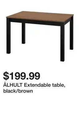 Ikea ÅLHULT Extendable table, black/brown offer