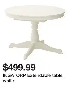 Ikea INGATORP Extendable table, white offer