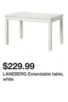 Ikea LANEBERG Extendable table, white offer
