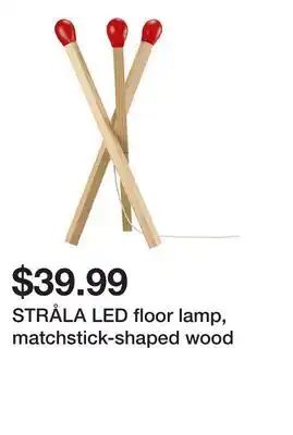 Ikea STRÅLA LED floor lamp, matchstick-shaped wood offer