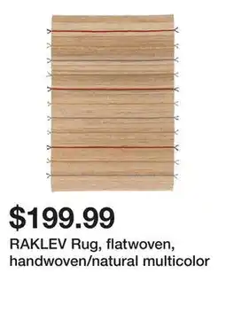 Ikea RAKLEV Rug, flatwoven, handwoven/natural multicolor offer
