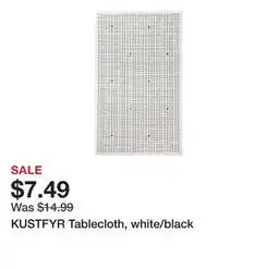 Ikea KUSTFYR Tablecloth, white/black offer