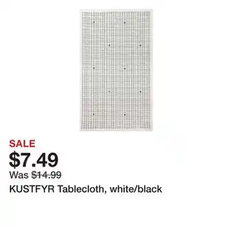 Ikea KUSTFYR Tablecloth, white/black offer