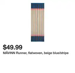 Ikea MÄVINN Runner, flatwoven, beige blue/stripe offer