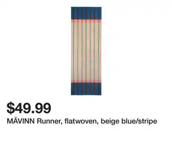 Ikea MÄVINN Runner, flatwoven, beige blue/stripe offer