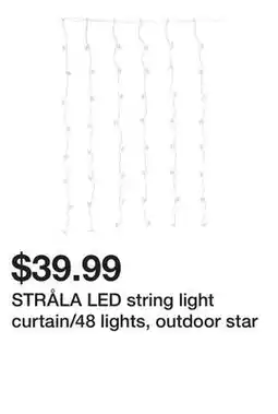 Ikea STRÅLA LED string light curtain/48 lights, outdoor star offer