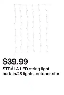 Ikea STRÅLA LED string light curtain/48 lights, outdoor star offer