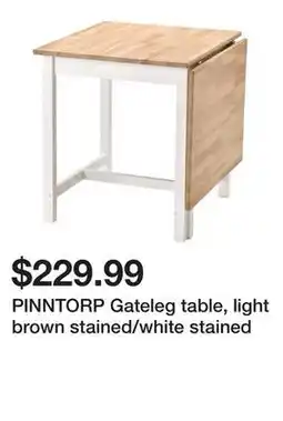 Ikea PINNTORP Gateleg table, light brown stained/white stained offer