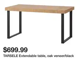 Ikea TARSELE Extendable table, oak veneer/black offer
