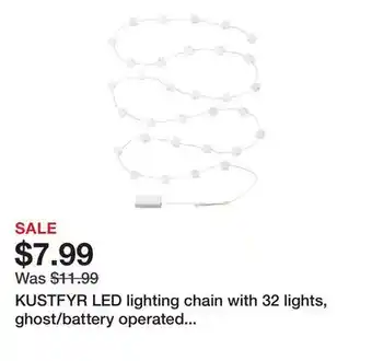 Ikea KUSTFYR LED lighting chain with 32 lights, ghost/battery operated indoor offer